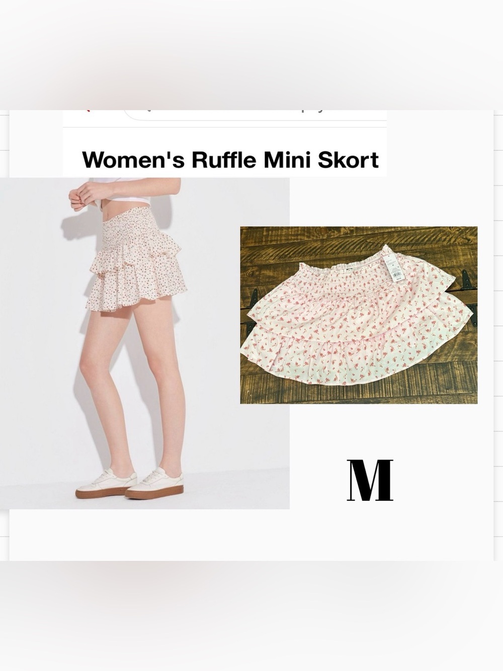 Ruffled pink floral mini skort by Wild Fable